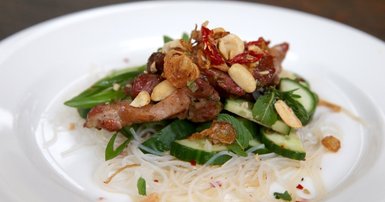 Chargrilled pork neck with vermicelli noodle salad